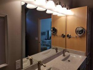 custom vanity mirror for bathroom by Hopkins Glass Minnesota MN