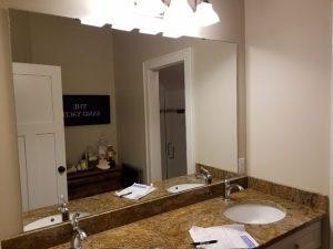 custom bathroom vanity mirror by Hopkins Glass and Shower Door MN